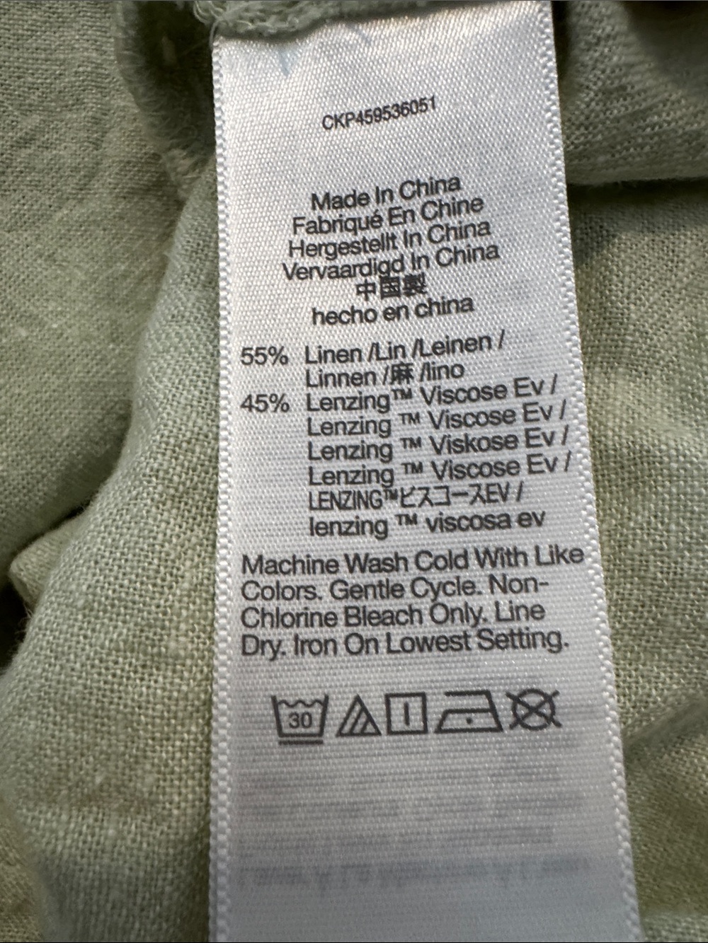 Madewell Pastel Green Peter Pan Collar Linen Blend Button-Down Top - Picture 6 of 6